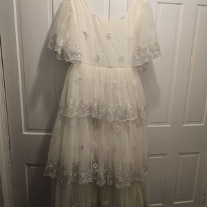 JessaKae Cream Lace Maxi Dress